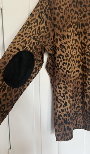 NWT Lauren Ralph Lauren Jeans Co 2X Cheetah Leopard Shirt Suede Elbow Patches - Picture 9 of 14