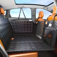 400lbs Heavy Duty Dog Car Seat Cover with Hard Bottom  Back Seat Extender