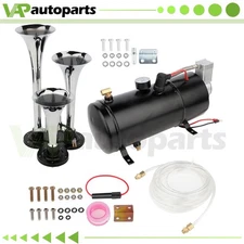 3/Triple Trumpet 150PSI 3L Air Compressor Tank Horn Kit System For Car Van Boat