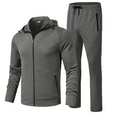 Men's Tracksuit 2 Pieces Set Hoodie Sweatsuits Full Zip Athletic Jogging Suit...