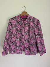 Kasper Separates Pink Textured Blazer size 6 Button Front Notched Long Sleeve
