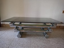 Tavolino Salotto Paul Mayen Vintage Tubolare Cromato E Vetro Fumé