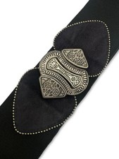 Vintage 80  s Byzantine Style Suede Accents Belt Waist Stretch Elastic