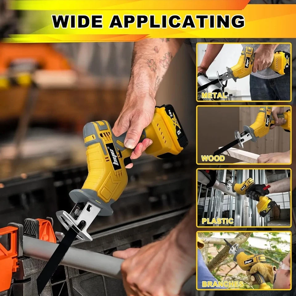 Cordless Reciprocating Saw, Portable Cutting Electric Saw Variable-speed Wooden - Image 4 of 4