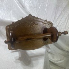 Vintage wood paper towel holder wall under counter roller farmhouse Cottagecore
