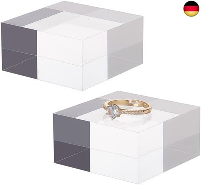 2 Pack Klarer Acryl Würfel 5x5cm - Quadratischer Display Block Transparenter Stä