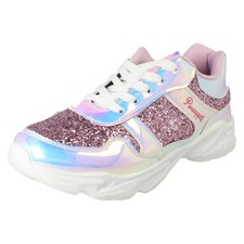 Girls Pineapple Shiny Casual Lace Up Shoes 'H2R683'