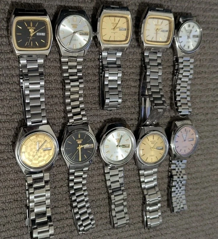 10x Original Seiko 5 Watches Automatic 17/21 Jewels For Repair /Parts Japan Made - image 4 of 4