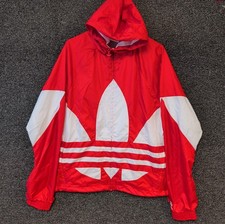 Adidas Originals Big Trefoil Windbreaker track Jacket Size S Vintage Y2K