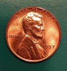 1957-P Lincoln Wheat Brilliant Red Uncirculated See Pics Nice Coin