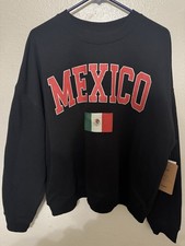 Mexico Flag Women  s Crewneck Sweatshirt Large