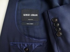 Giorgio Armani Suit 54R/44R W35 Black Label Excellent Condition WALL STREET Blue