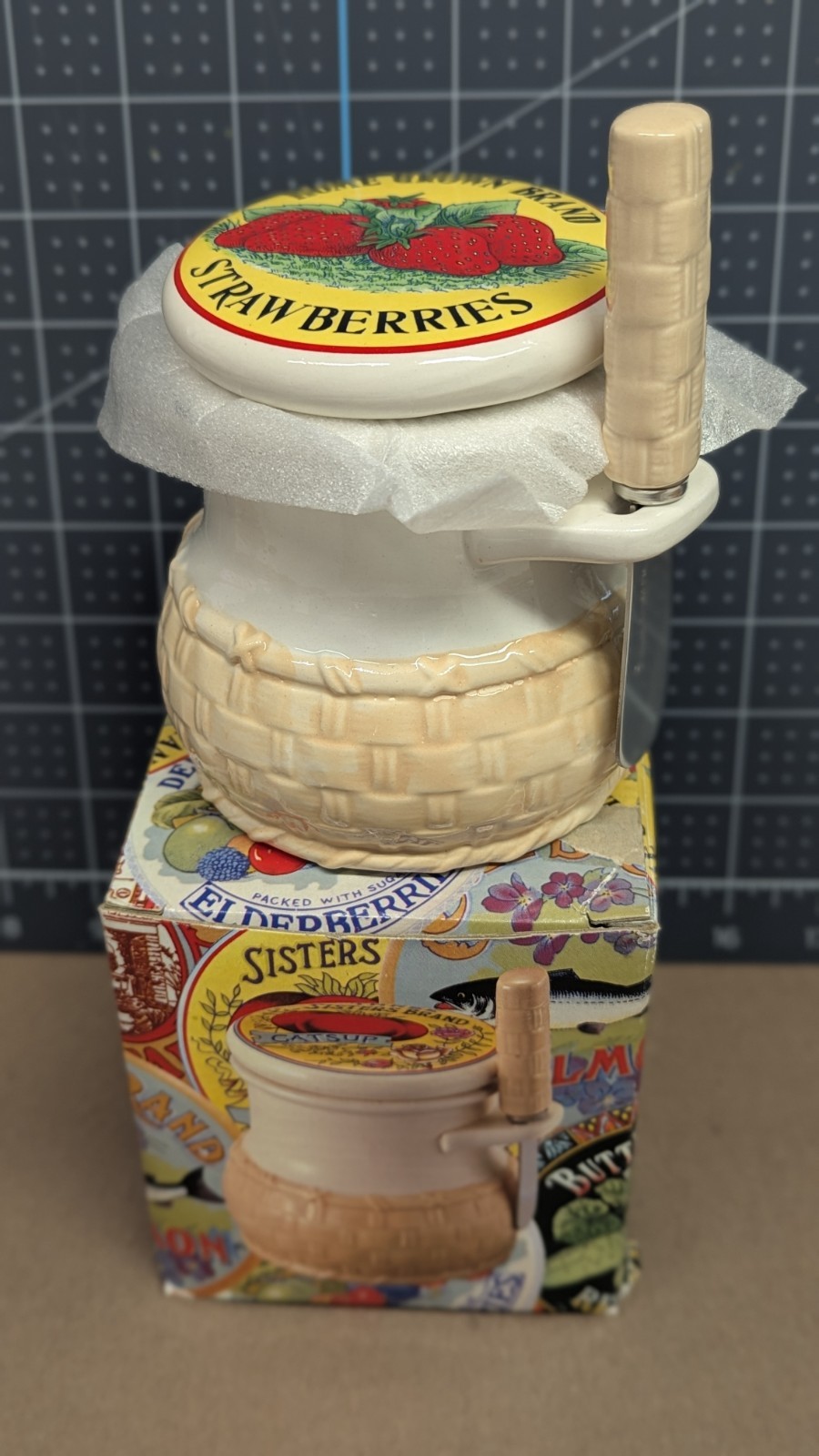 Shafford Antique Label Strawberry Jam Jar, New (1984)