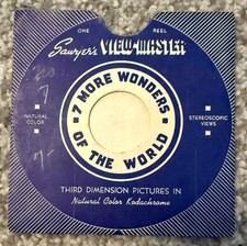 1 Vintage View Master Reel Sleeves Dark Blue 1940s RARE HTF