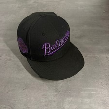 Hat Club Baltimore Orioles New Era Cap 7 1/4 Black Purple Ravens Crossover RARE