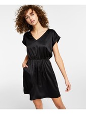 HIPPIE ROSE Womens Short Dress Black Cutout Back Elastic Waist Juniors M