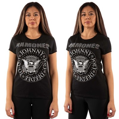 Ramones Damen verziertes T-Shirt: Presidential Seal OFFICIAL NEU