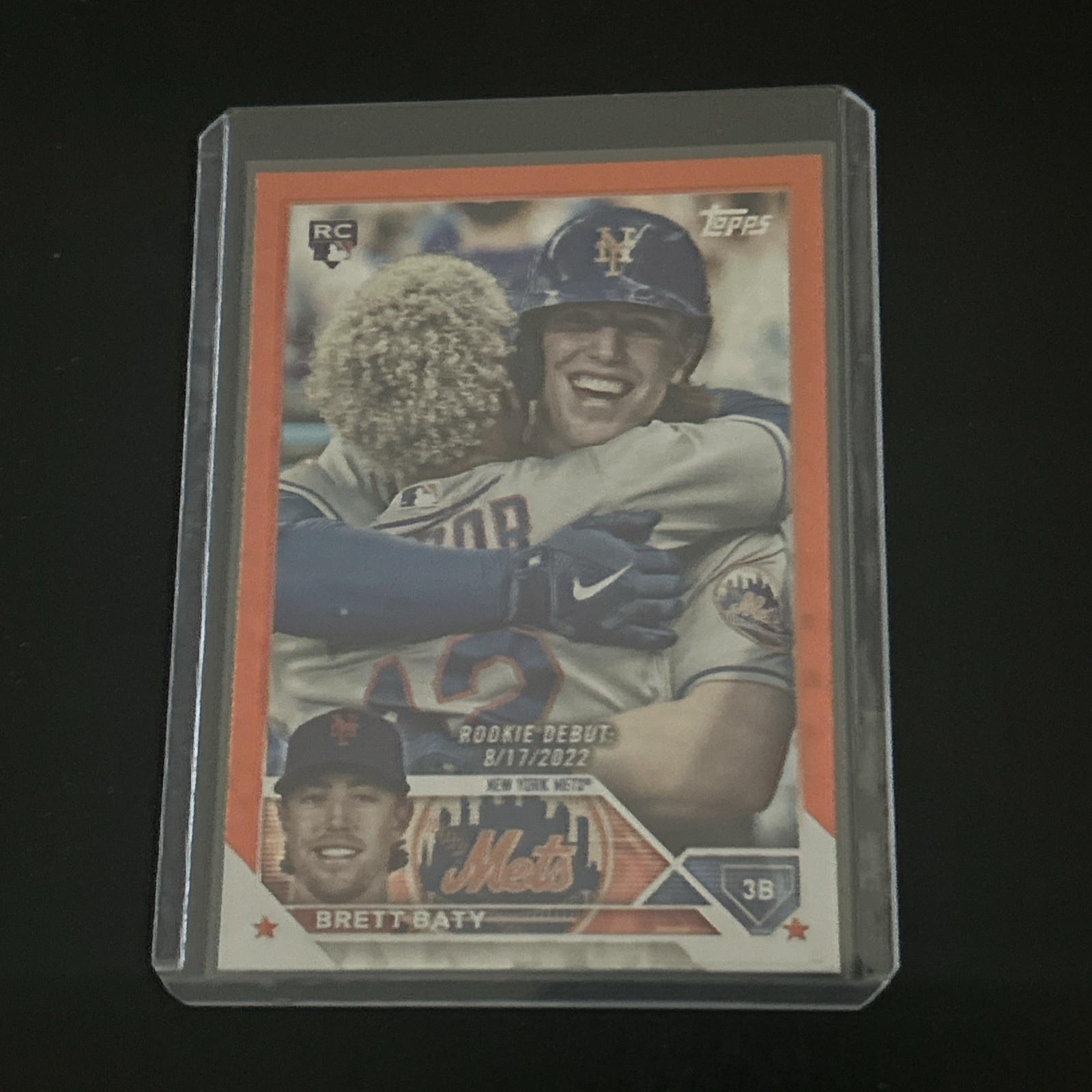 2023 Topps Update Series - Rookie Debut Brett Baty #US158 Orange Foil /299 (RC)