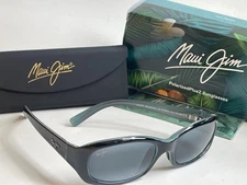 Maui Jim PUNCHBOWL Polarized Sunglasses Black-Blue/Gray Glass 219-03 New