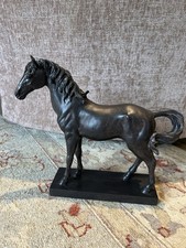 Bronze Looking Probably Resin Standing Horse Approx 10 In Tall 11 1/2 In Long
