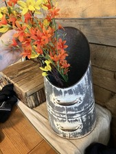 Soporte para utensilios/decoración pátina rústica de metal galvanizado de granja