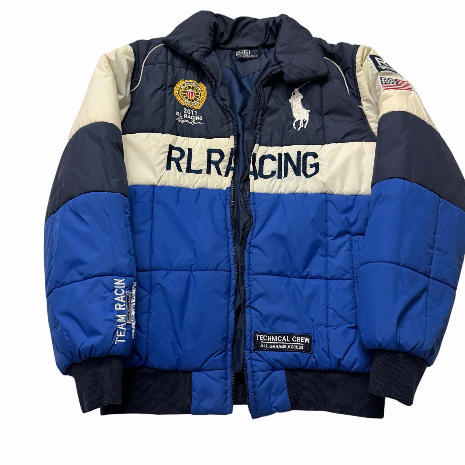 POLO RALPH LAUREN USA 2011 Racing Puffer Jacket Large… - Gem