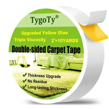 TygoTy Double Sided Carpet Rug Stick Heavy Duty Reinforced Tape for Hardwood ...