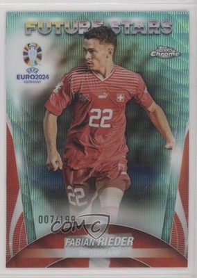 2024 Chrome UEFA Euro Future Stars Aqua Wave Refractor 7/199 Fabian Rieder 14mf