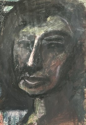 Degner, Arthur (1888-1972)  Kopf I  1920, Mischtechnik, NL-Stempel.