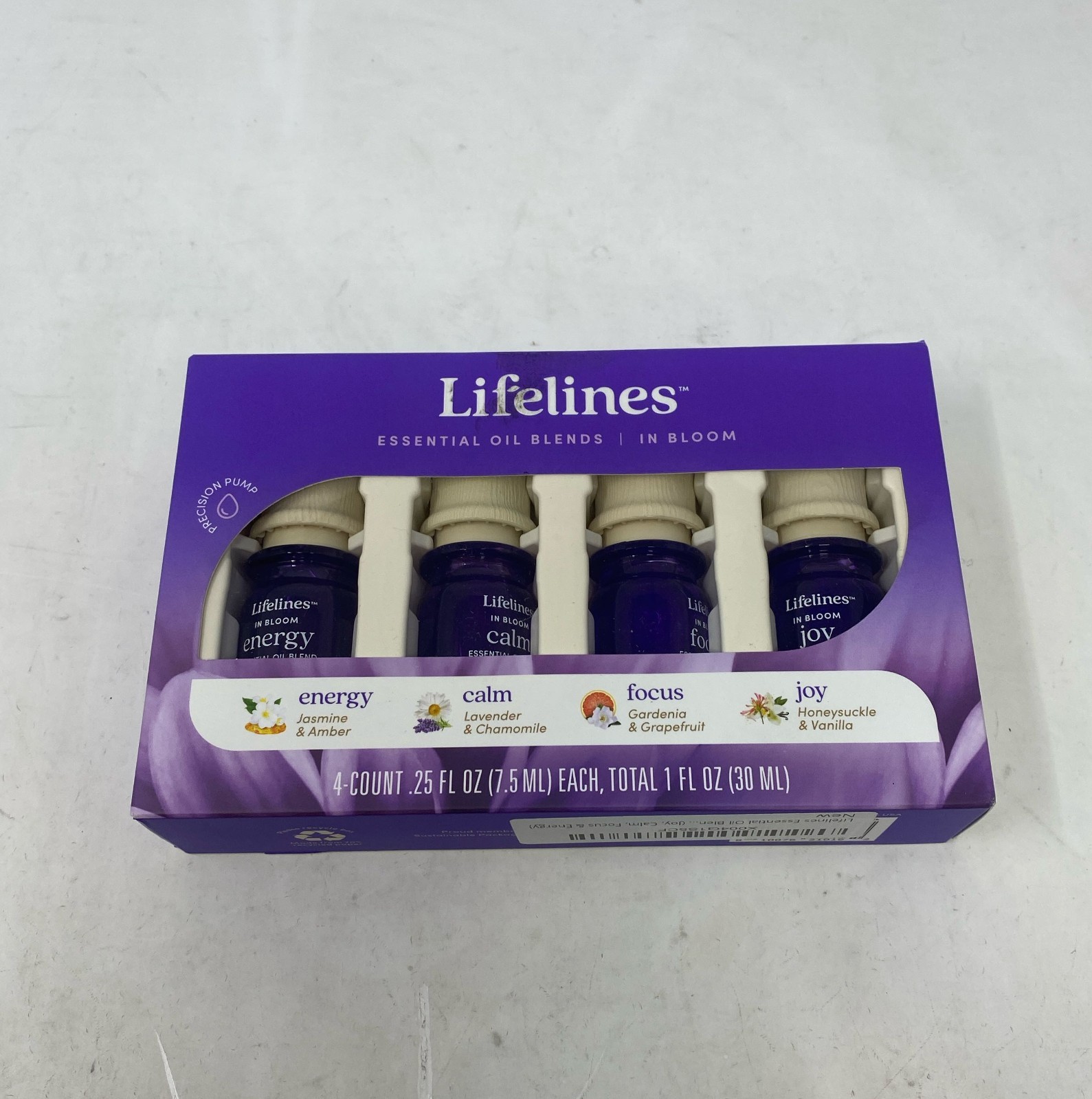 Lifelines In Bloom Essential Oil Blends 4-Pack Purple Gift Box - Joy, Calm