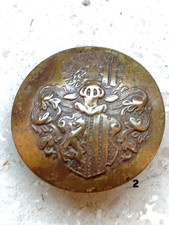 Uniform Knopf Stadtwappen Dresden 19.Jh  gelb 22mm Nr.2
