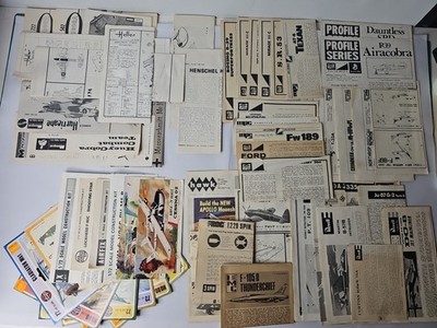 Vintage Model Airplane Kit Instructions Revell Monogram Aurora Airfix Hawk Lot