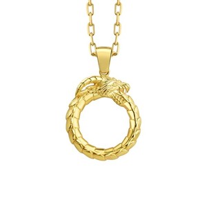 Authentic Dragon Ouroboros in Gold Plated 925k Silver Necklace for Wife or Friend