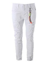 Elyn.G Jeans Jeans da uomo skinny con strappi - bianco
