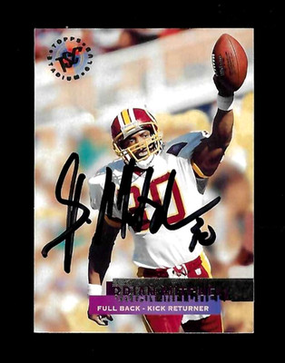 BRIAN MITCHELL Washington Redskins 1995 Stadium Club SIGNED / AUTOGRAPH Card