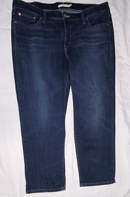 Levi's Women's Boyfriend Jeans 18W Dark Wash Blue Denim Mid Rise 5-Pocket