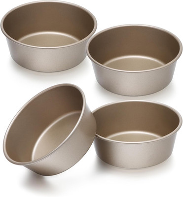 4pcs Mini Bread Hamburger Bun Molds, 4 inch Round Carbon Steel Bread Cake Trays