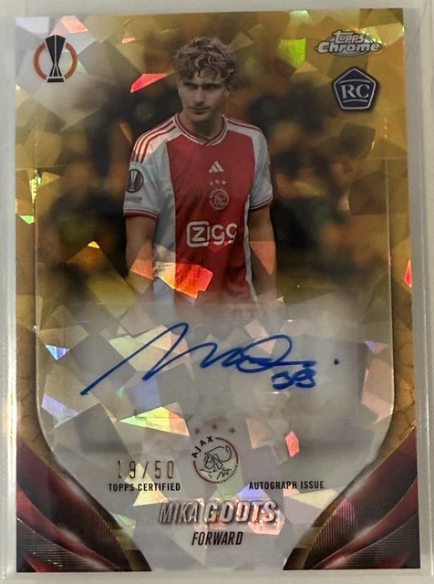 2023-24 Topps Chrome Gold Sapphire Mika Godts Rookie RC Autograph Auto /50