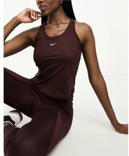 Image of Nike Training One Dri Fit Crop Tank In Burgandy