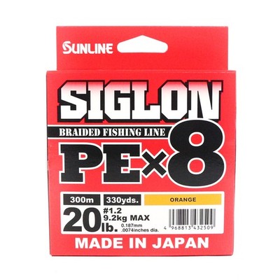Sunline P.E Linie X8 Siglon 300M P.E 1.2 20LB Orange (2509)