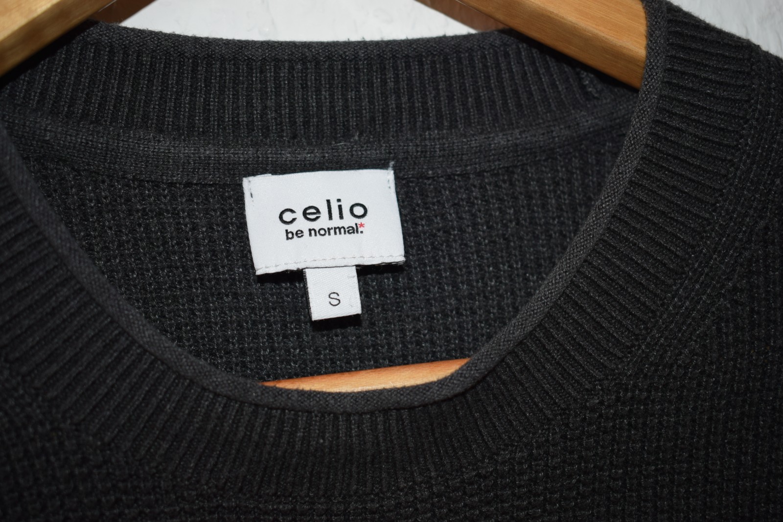 Celio Men's Waffle Knit Sweater - Anthracite Melange (Size S) image 6