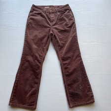 Pilcro Yaya Midrise Corduroy Crop Flare Jeans Womens 29 Brown Stretch