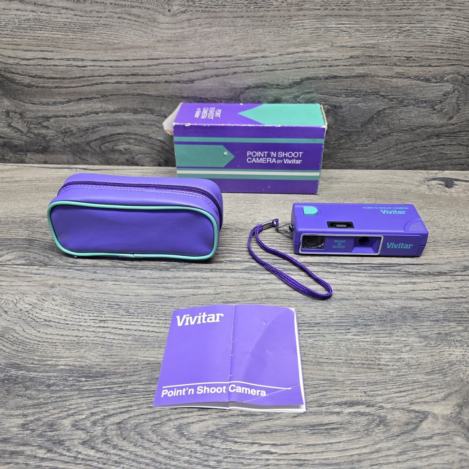 Vivitar Avon Point 'N Shoot Camera With Case 1980s Teal Purp