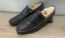 Men's Brown Gucci “Anderson” Diamonte Monogram Loafers Dress Shoes Sz 8 EU 41