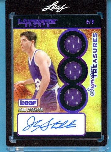 2026 Leaf Ultimate Sports John Stockton AUTO TRIPLE GAME-USED MEMORABILIA #6/8