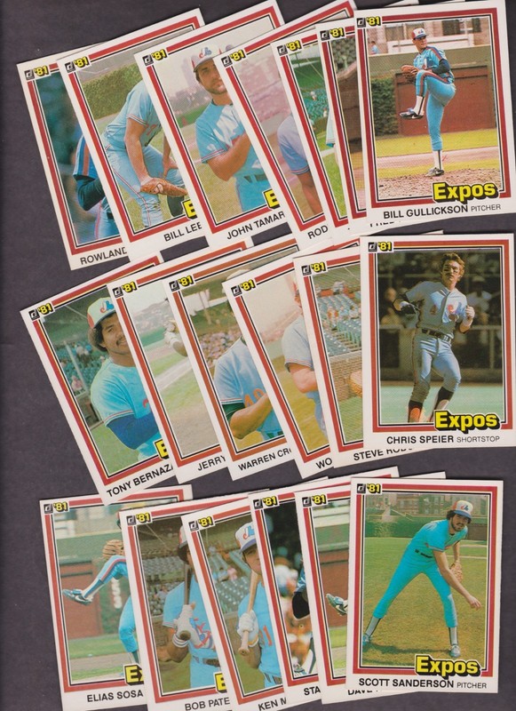 1981 Donruss Baseball Card Lot of 19 Different Montreal Expos NM Avg Vintage