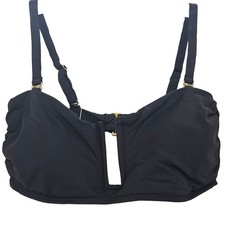 Andie Swim Woman size M The Cartagena Bikini Top in Black Convertible Straps NEW