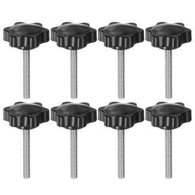 8pcs Star Knobs M6 x 50mm 304 Stainless Steel Stud 38mm 6-Star Head Thumb Screw