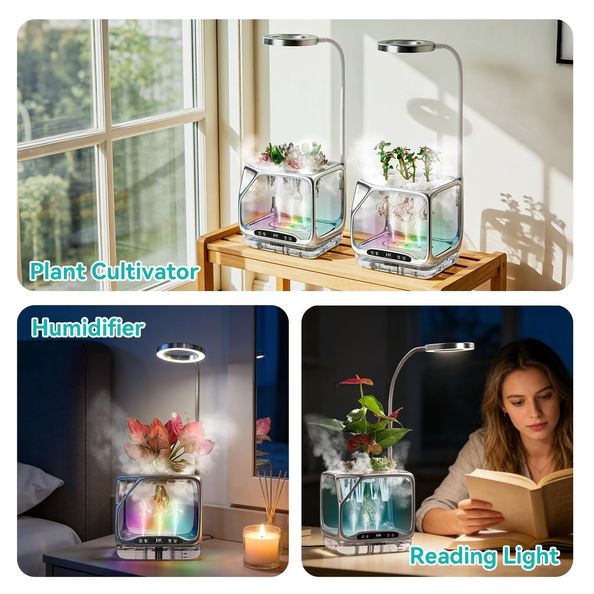 Aeroponics Growing System with Grow Light & Humidifier - Smart