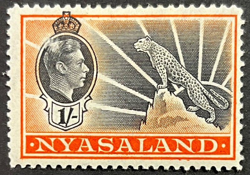Nyasaland, King George VI with Leopard, Scott 62, Mint Lightly Hinged, F-VF